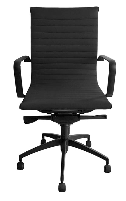 PU605M Executive Chair — Black PU with Black Powder Coat Base / Arms