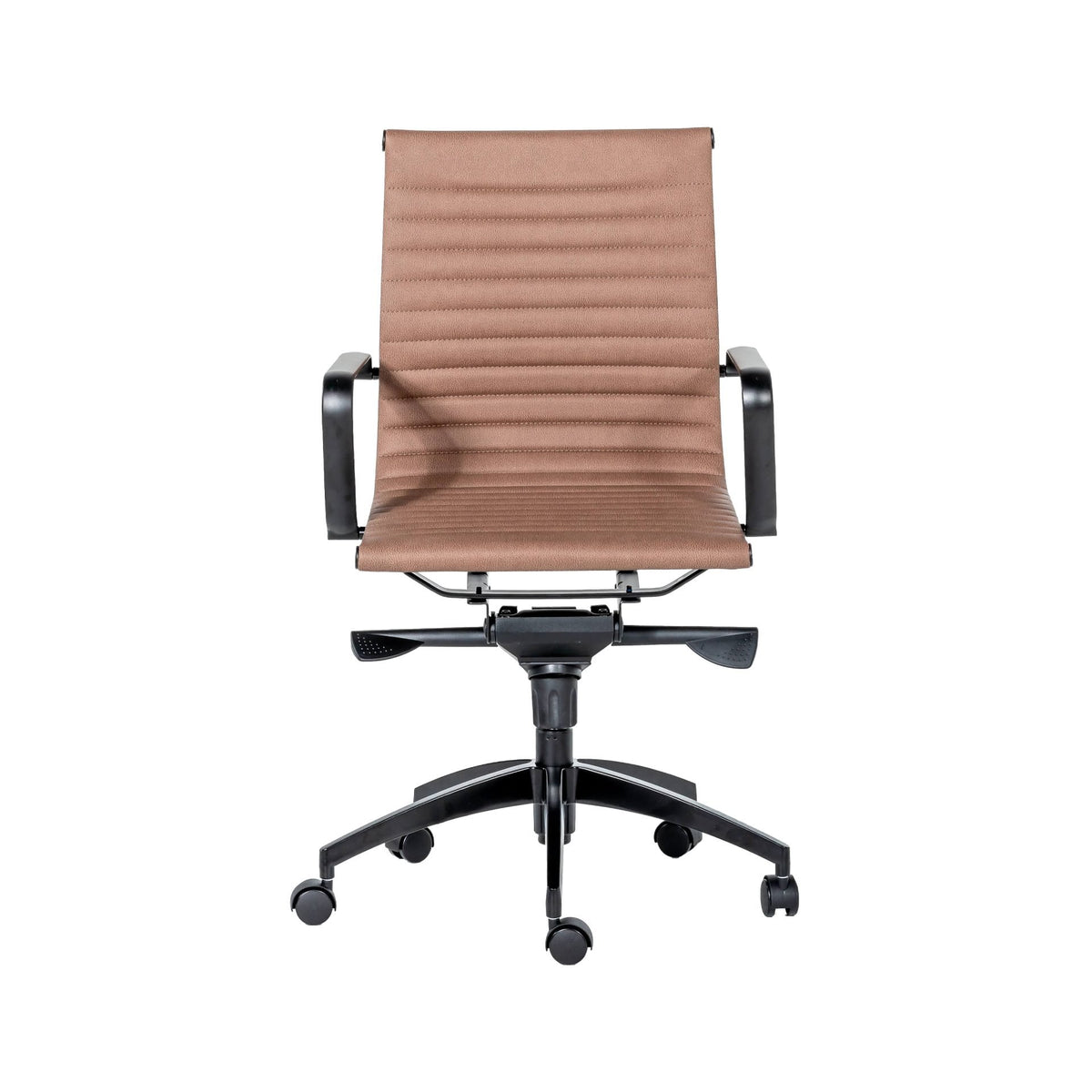 PU605M Executive Chair — Tan PU with Black Powder Coat Base