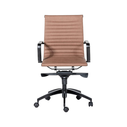 PU605M Executive Chair — Tan PU with Black Powder Coat Base