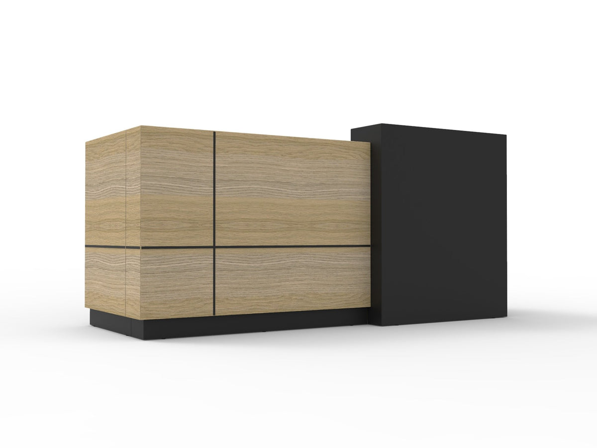Sempre Reception Counter — Natural Oak & Black