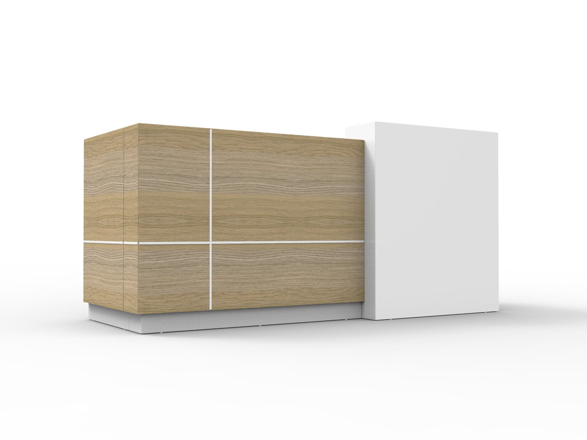 Sempre Reception Counter — Natural Oak & White