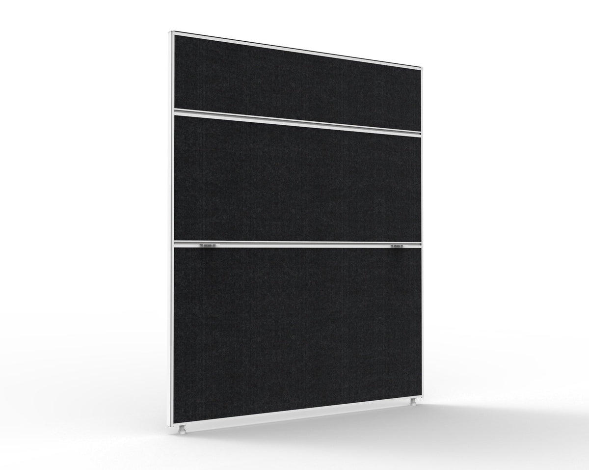 30mm SHUSH30 Screens — 1200mm W x 1500mm H x 30mm T / Black Fabric with White P/C Frame