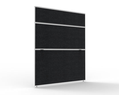 30mm SHUSH30 Screens — 1200mm W x 1500mm H x 30mm T / Black Fabric with White P/C Frame