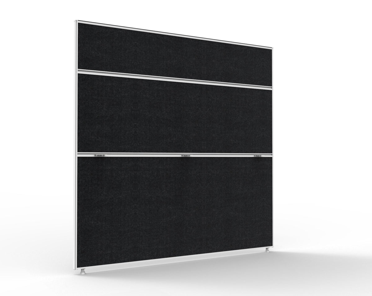 30mm SHUSH30 Screens — 1500mm W x 1200mm H x 30mm T / Black Fabric with White P/C Frame