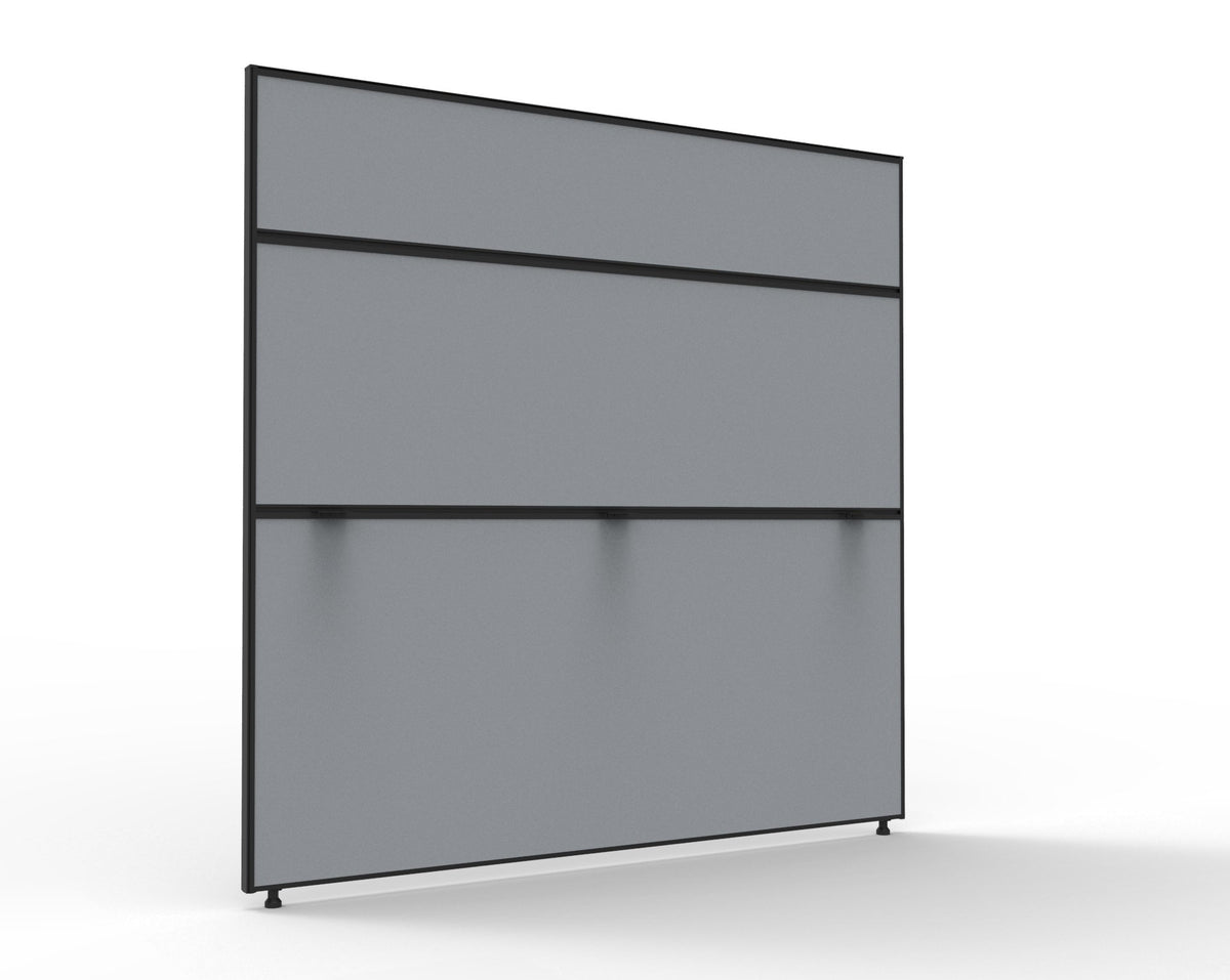 30mm SHUSH30 Screens — 1500mm W x 1200mm H x 30mm T / Grey Fabric with Black P/C Frame