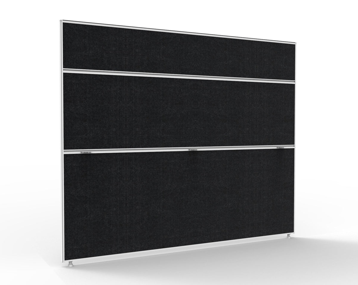 30mm SHUSH30 Screens — 1800mm W x 1500mm H x 30mm T / Black Fabric with White P/C Frame