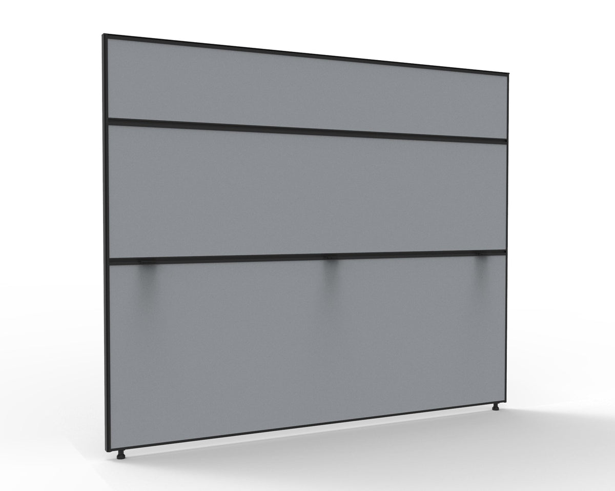 30mm SHUSH30 Screens — 1800mm W x 1500mm H x 30mm T / Grey Fabric with Black P/C Frame