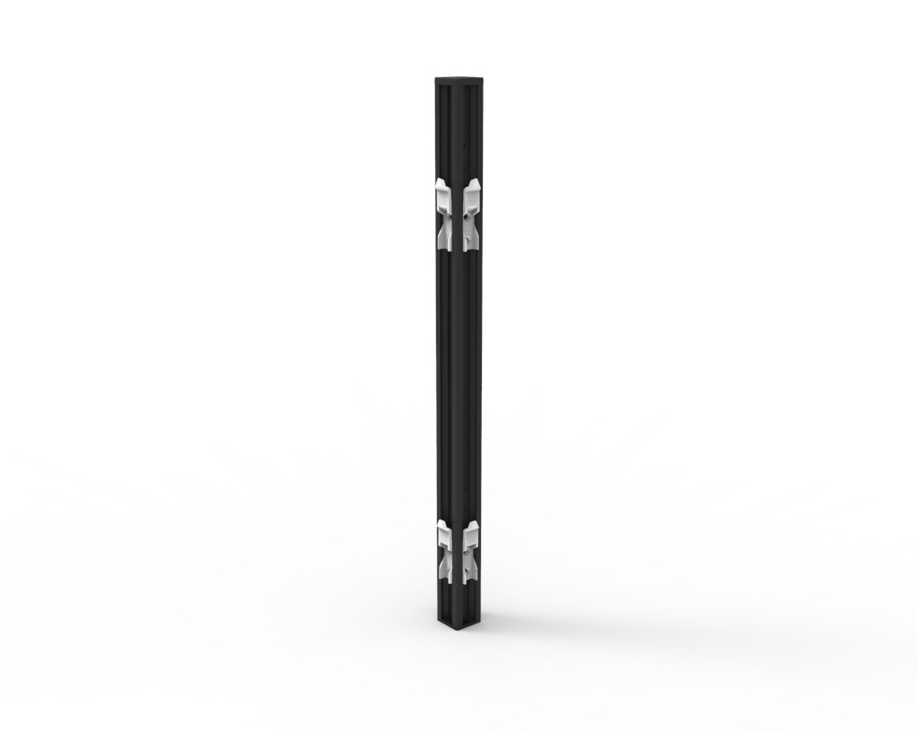 Shush30 Joining Poles — 495mm H x 30mm W x 30mm D / Black Satin / 90-180 Degree