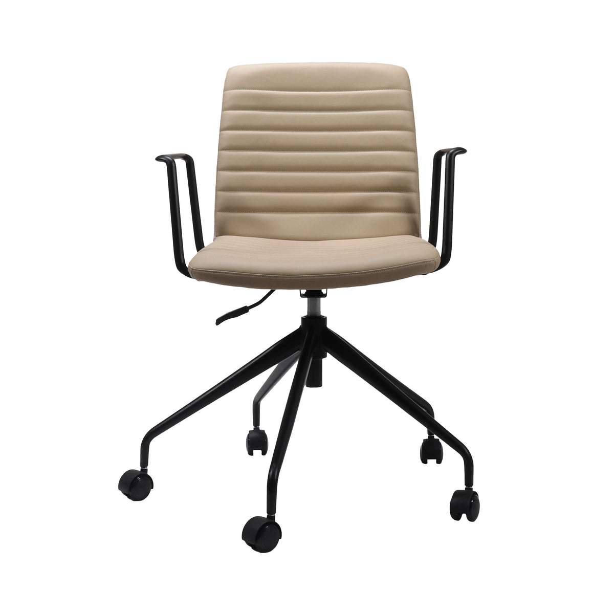 Pixel Swivel 5 Star Base Chair — Almond PU / Black P/C / Black P/C