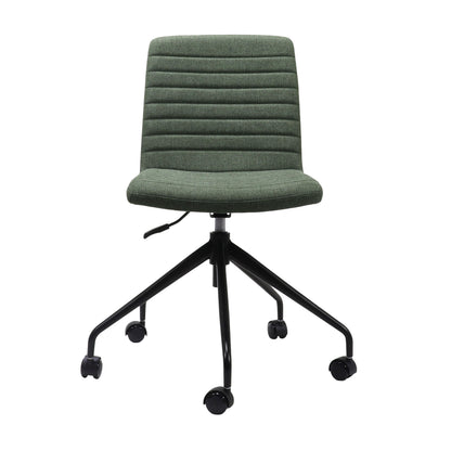 Pixel Swivel 5 Star Base Chair — Olive Fabric / Black P/C / No Arms