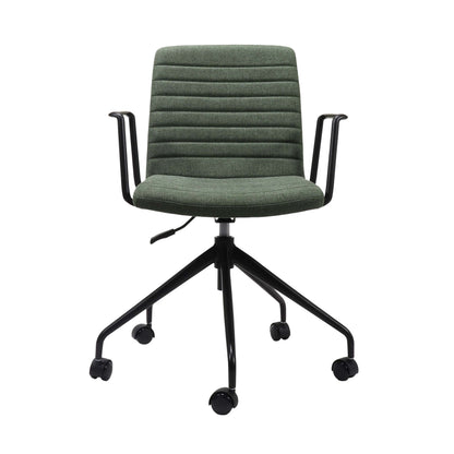 Pixel Swivel 5 Star Base Chair — Olive Fabric / Black P/C / Black P/C