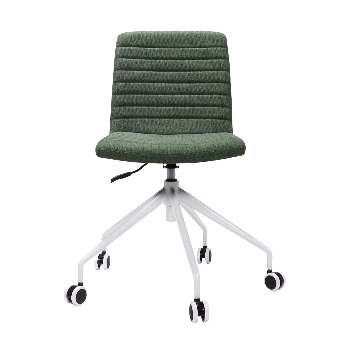 Pixel Swivel 5 Star Base Chair — Olive Fabric / White P/C / No Arms