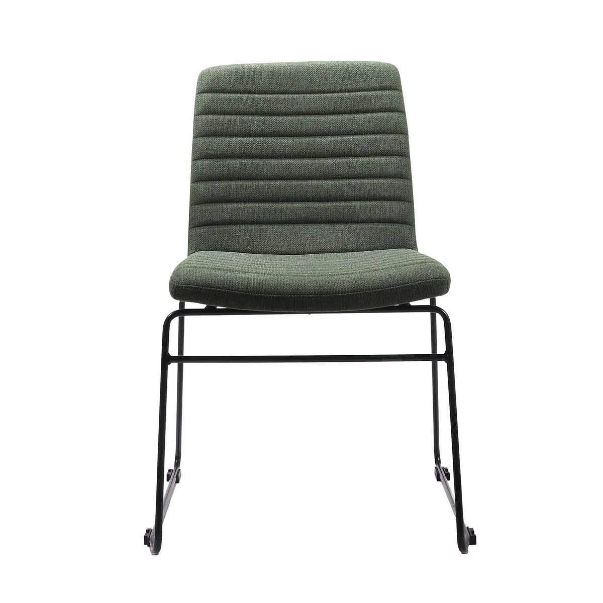 Pixel Sled Base Chair — Olive Fabric / Black P/C