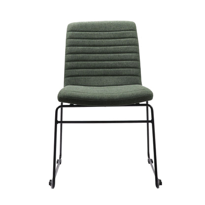 Pixel Sled Base Chair — Olive Fabric / Black P/C