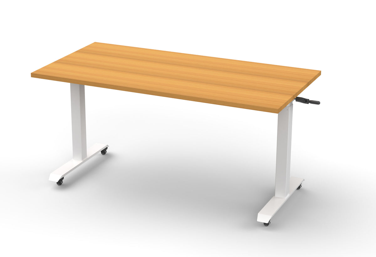 Boost Crank Flip Top Table — 1500mm W x 750mm D, Beech, White P/C — BCFTT1575 B/WS