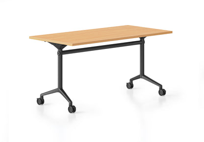 Typhoon Flip Top Table — Black Frame — 1800mm W x 750mm D, Beech, Black P/C All Over — BTFT1875 B/BL-BK
