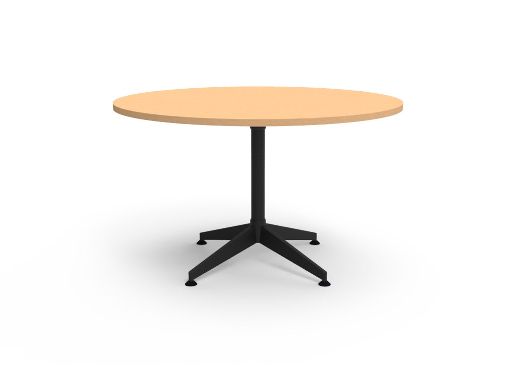 Typhoon 4 Star Round Table — 1200mm DIA, Beech, Black P/C All Over — BTTR1200 B/BL-BK