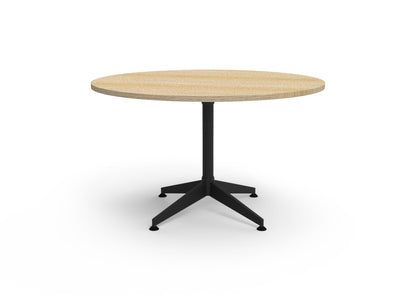 Typhoon 4 Star Round Table — 1200mm DIA, Natural Oak, Black P/C All Over — BTTR1200 NO/BL-BK