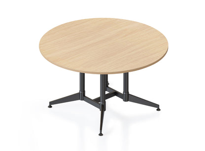 Typhoon Large Round Meeting Table — 1500mm Dia x 750mm H, Natural Oak, Black P/C All Over — BTTR1500 NO/BL-BK