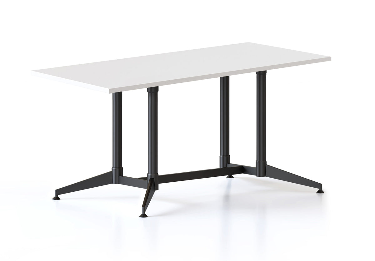 Typhoon Meeting & Boardroom Tables — 1500mm W x 750mm D, Natural White, Black P/C All Over — BTTR1575 NW/BL-BK