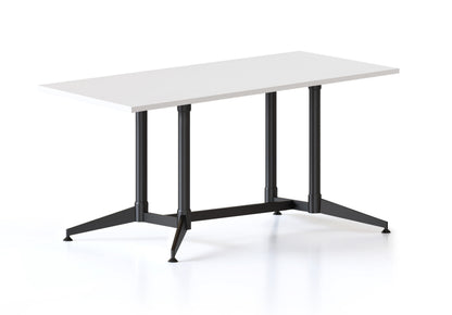 Typhoon Meeting & Boardroom Tables — 1500mm W x 750mm D, Natural White, Black P/C All Over — BTTR1575 NW/BL-BK