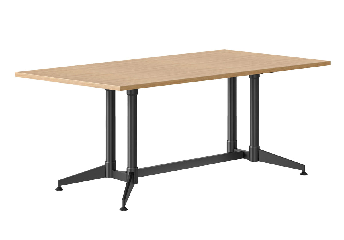 Typhoon Meeting & Boardroom Tables — 1800mm W x 900mm D, Natural Oak, Black P/C All Over — BTTR189 NO/BL-BK