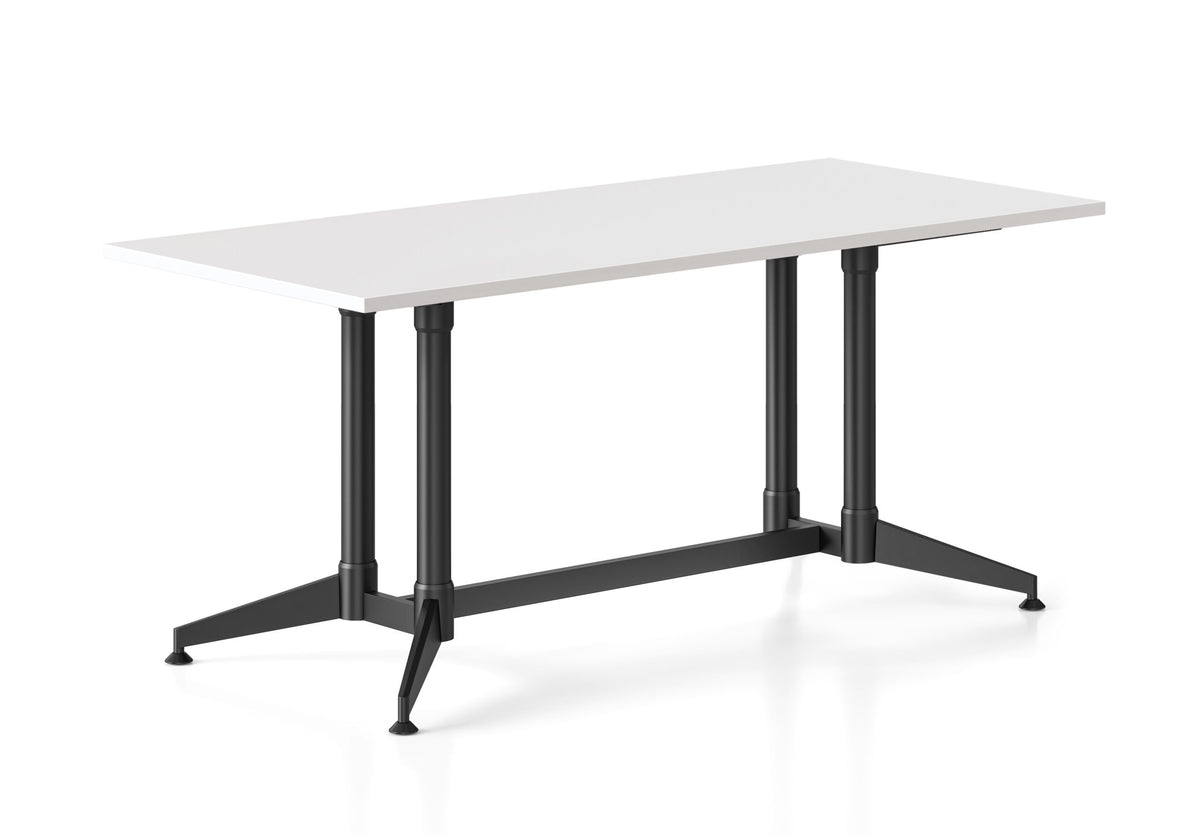 Typhoon Meeting & Boardroom Tables — 1800mm W x 900mm D, Natural White, Black P/C All Over — BTTR189 NW/BL-BK