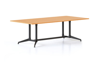 Typhoon Meeting & Boardroom Tables — 2400mm W x 1200mm D, Beech, Black P/C All Over — BTTR2412 B/BL-BK