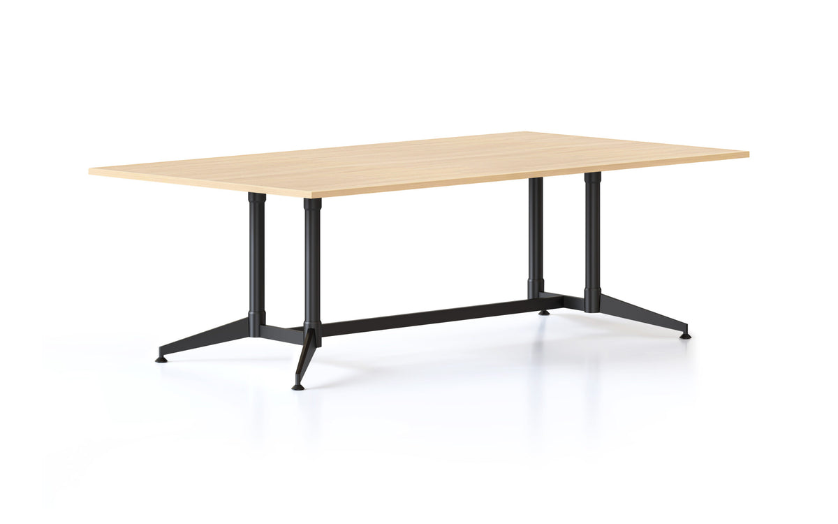 Typhoon Meeting & Boardroom Tables — 2400mm W x 1200mm D, Natural Oak, Black P/C All Over — BTTR2412 NO/BL-BK