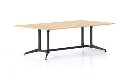 Typhoon Meeting & Boardroom Tables — 2400mm W x 1200mm D, Natural Oak, Black P/C All Over — BTTR2412 NO/BL-BK