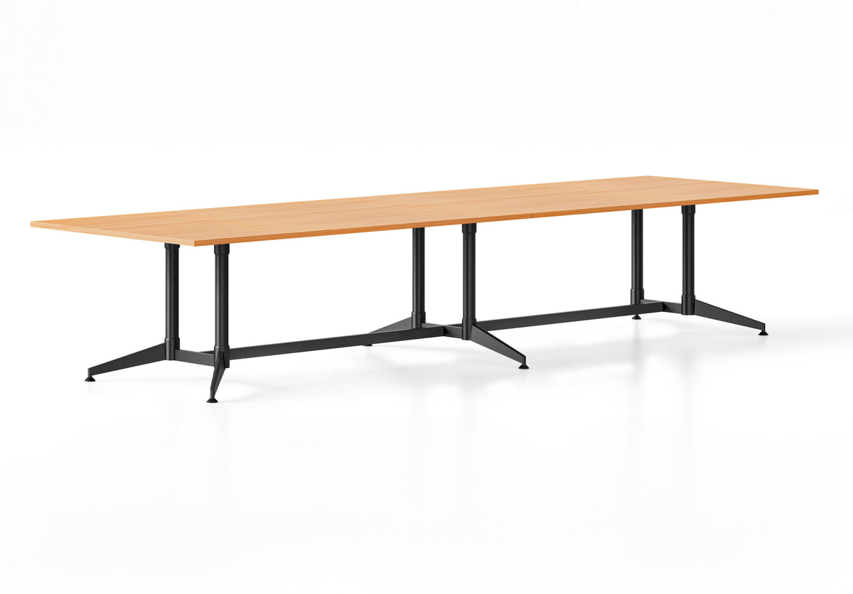 Typhoon Meeting & Boardroom Tables — 3200mm W x 1200mm D, Beech, Black P/C All Over — BTTR3212 B/BL-BK