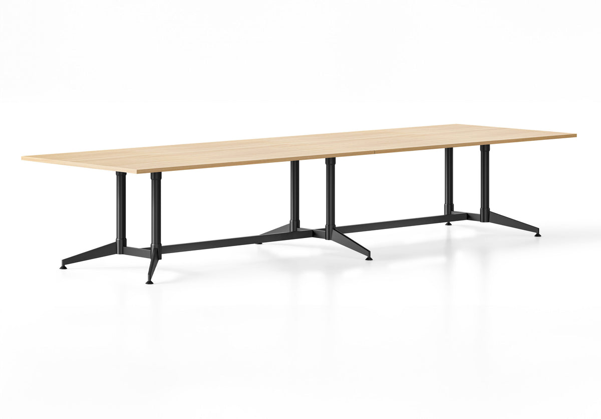Typhoon Meeting & Boardroom Tables — 3200mm W x 1200mm D, Natural Oak, Black P/C All Over — BTTR3212 NO/BL-BK