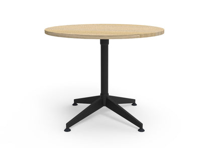 Typhoon 4 Star Round Table — 900mm DIA, Natural Oak, Black P/C All Over — BTTR900 NO/BL-BK