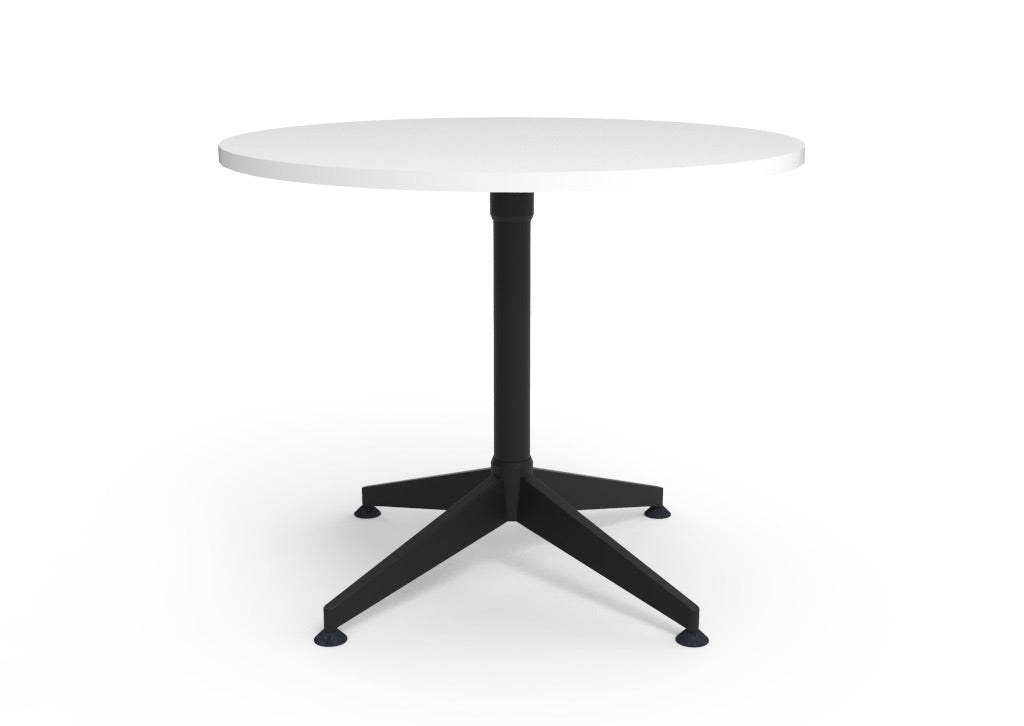 Typhoon 4 Star Round Table — 900mm DIA, Natural White, Black P/C All Over — BTTR900 NW/BL-BK