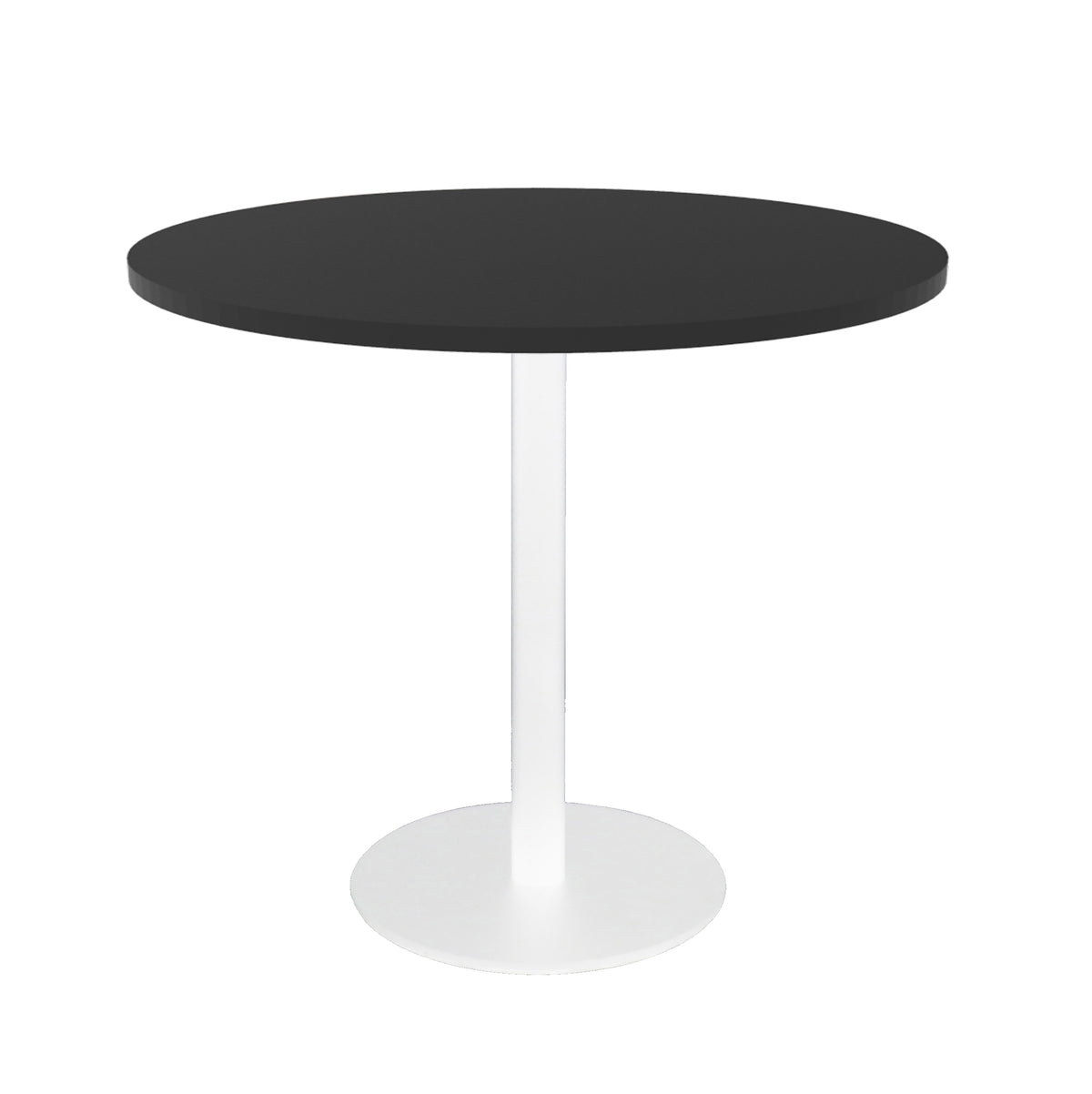 Estilo Round Table — 900mm DIA, Black, White P/C — CBT9 BLK/WS
