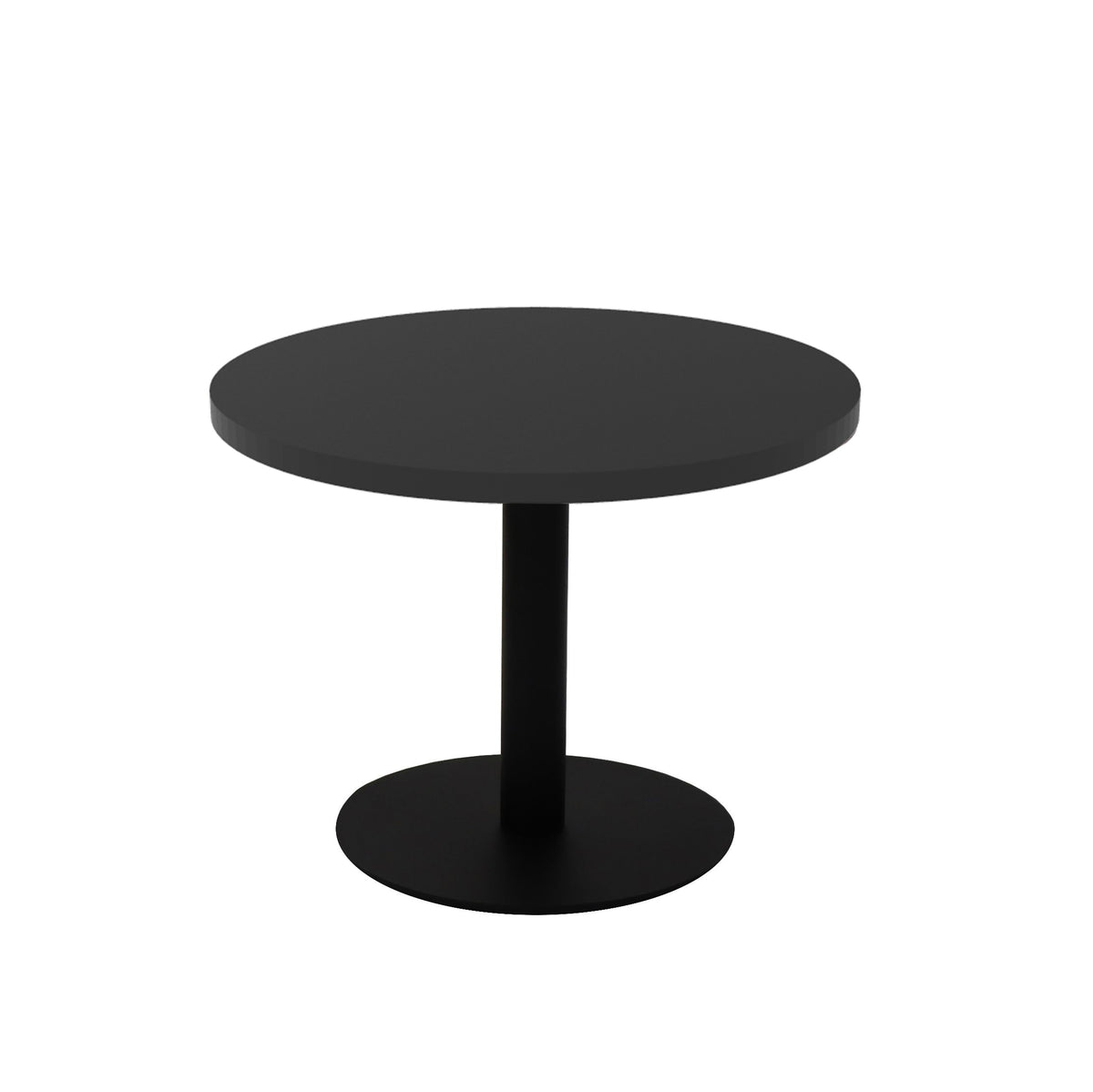 Estilo Round Coffee Table — Black, Black P/C, 600mm Dia — CCT6 BLK/BL
