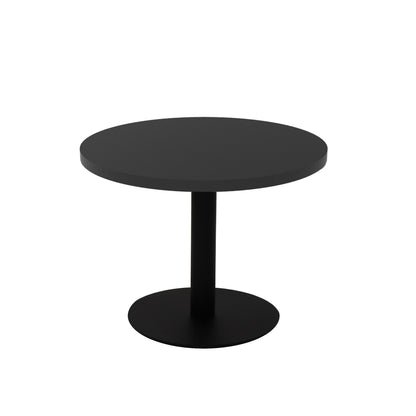 Estilo Round Coffee Table — Black, Black P/C, 600mm Dia — CCT6 BLK/BL