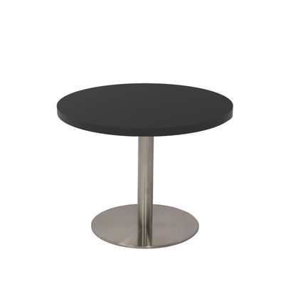 Estilo Round Coffee Table — Black, Stainless Steel, 600mm Dia — CCT6 BLK/SS