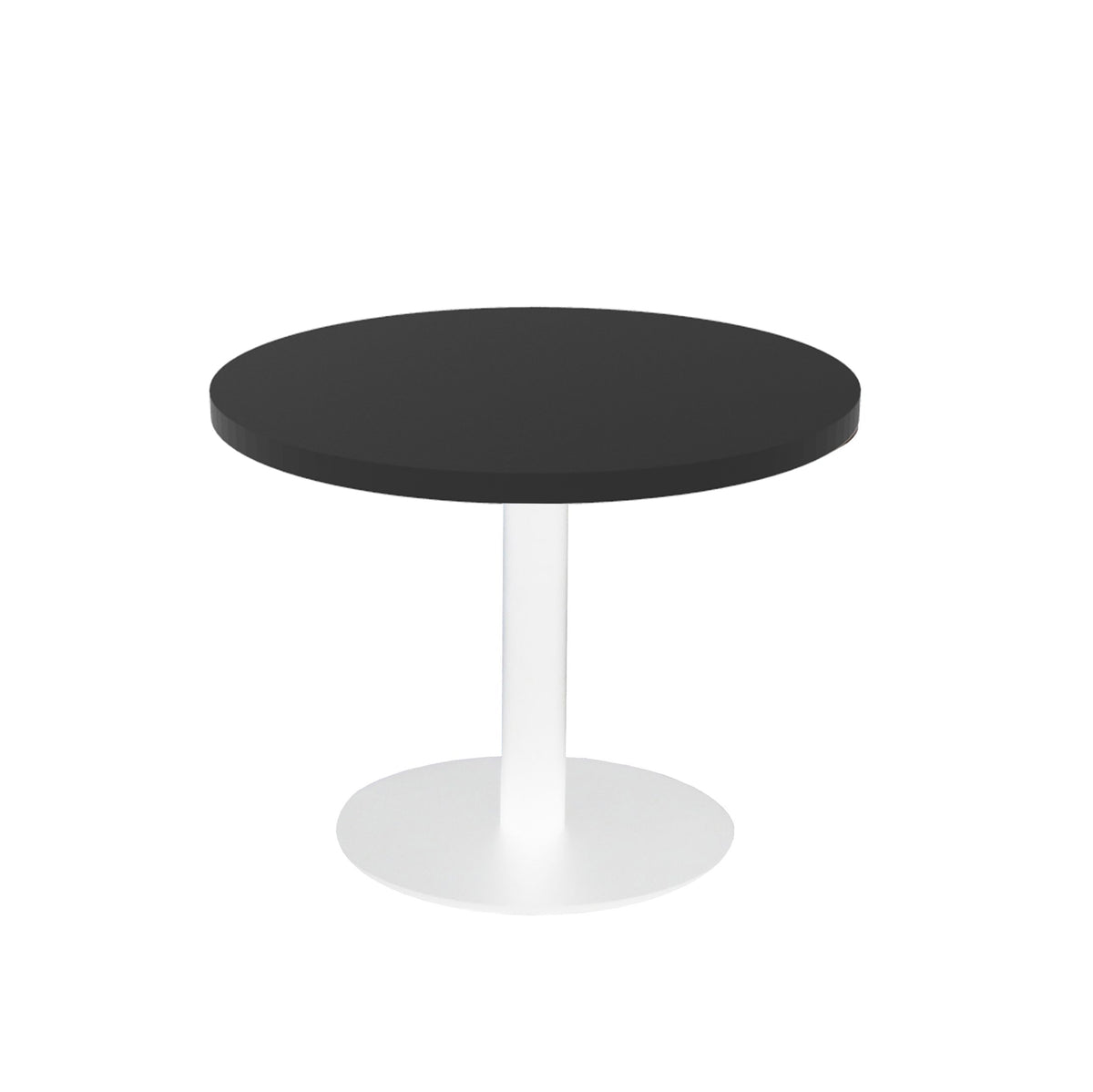 Estilo Round Coffee Table — Black, White P/C, 600mm Dia — CCT6 BLK/WS