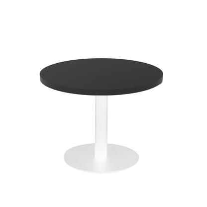 Estilo Round Coffee Table — Black, White P/C, 600mm Dia — CCT6 BLK/WS