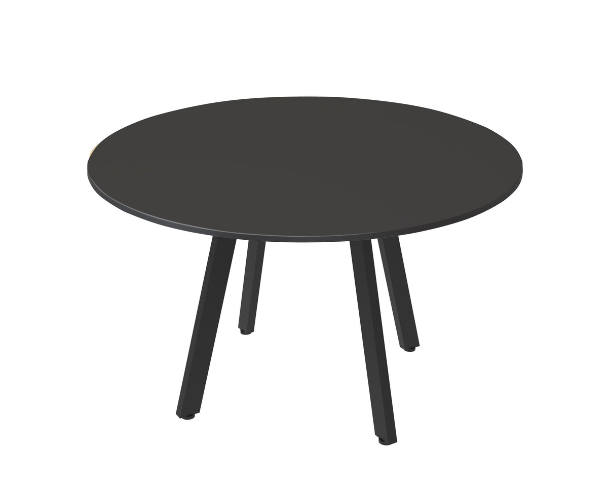 Eternity Meeting Table Round — 1200mm DIA, Black, Black P/C — D-ERT12 BLK/BL