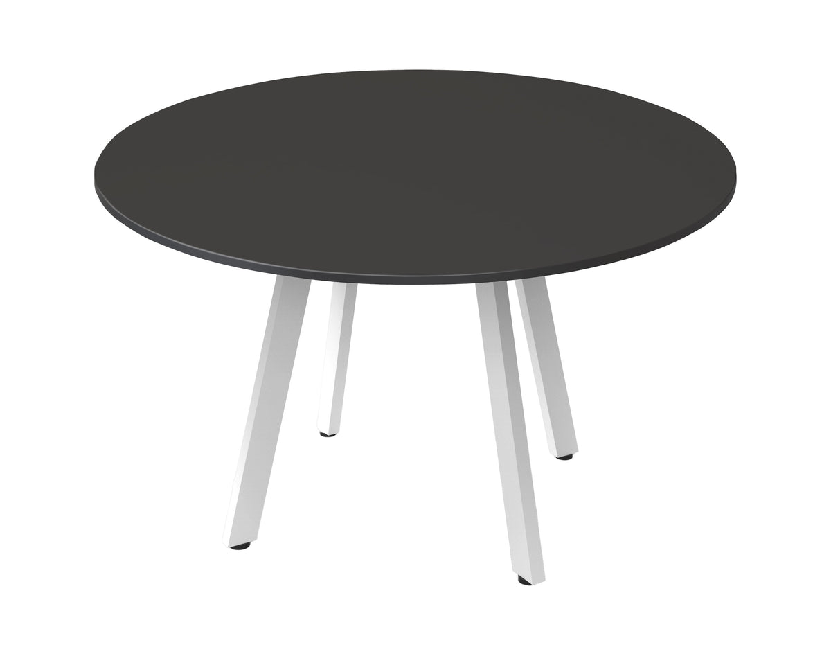 Eternity Meeting Table Round — 1200mm DIA, Black, White P/C — D-ERT12 BLK/WS