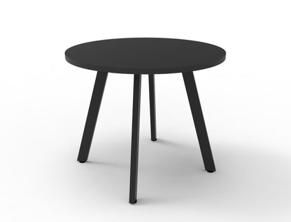 Eternity Meeting Table Round — 900mm DIA, Black, Black P/C — D-ERT9 BLK/BL