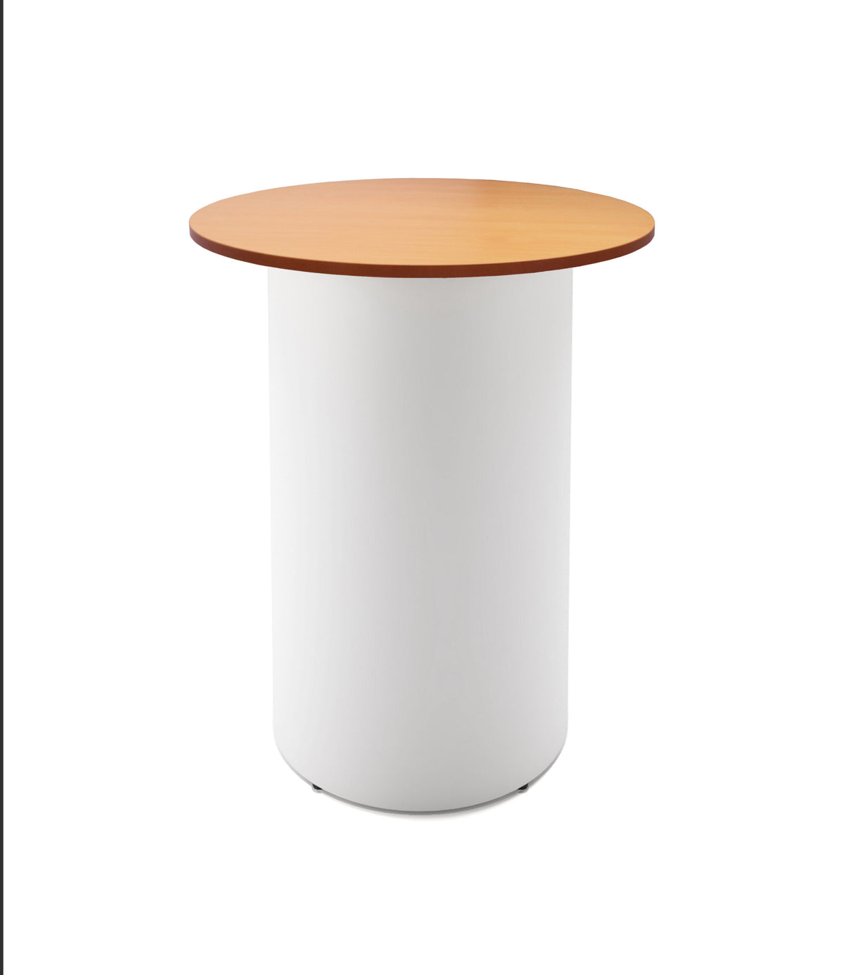 Drum Base High Bar Table — 900mm Dia x 1050mm H, Beech, White P/C — DB-HBT900 B/WS