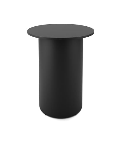 Drum Base High Bar Table — 900mm Dia x 1050mm H, Black, Black P/C — DB-HBT900 BLK/BL
