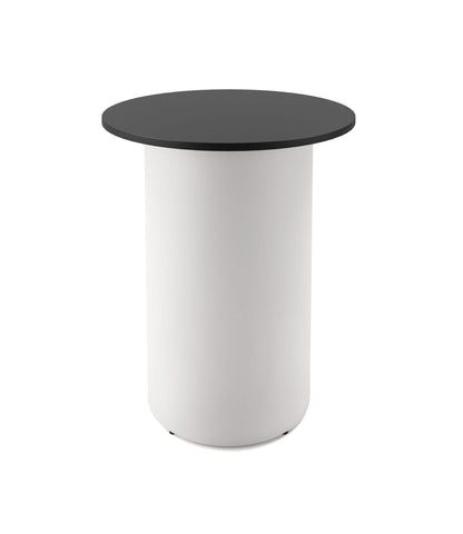 Drum Base High Bar Table — 900mm Dia x 1050mm H, Black, White P/C — DB-HBT900 BLK/WS