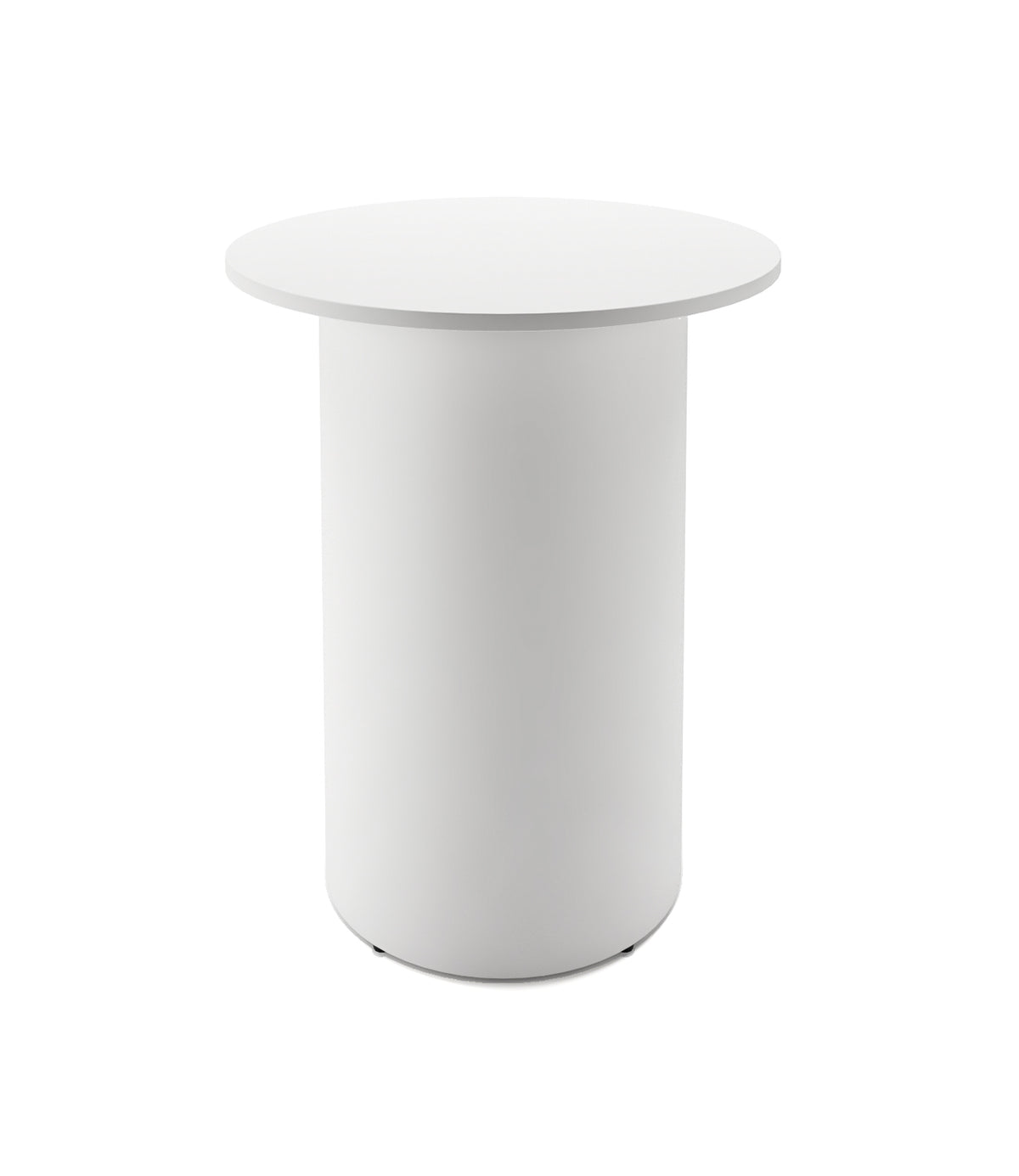 Drum Base High Bar Table — 900mm Dia x 1050mm H, Natural White, White P/C — DB-HBT900 NW/WS