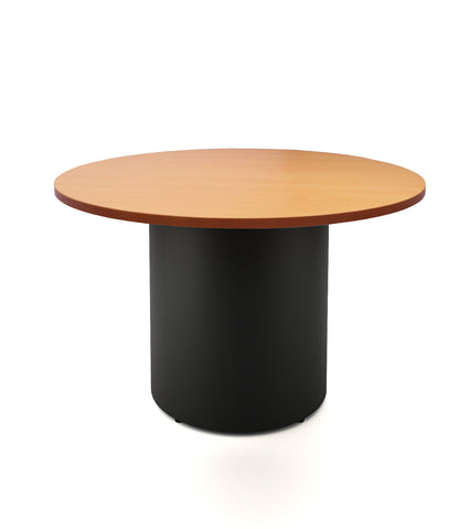 Drum Base Table — 1200mm Dia x 730mm H, Beech, Black P/C — DBT1200 B/BL