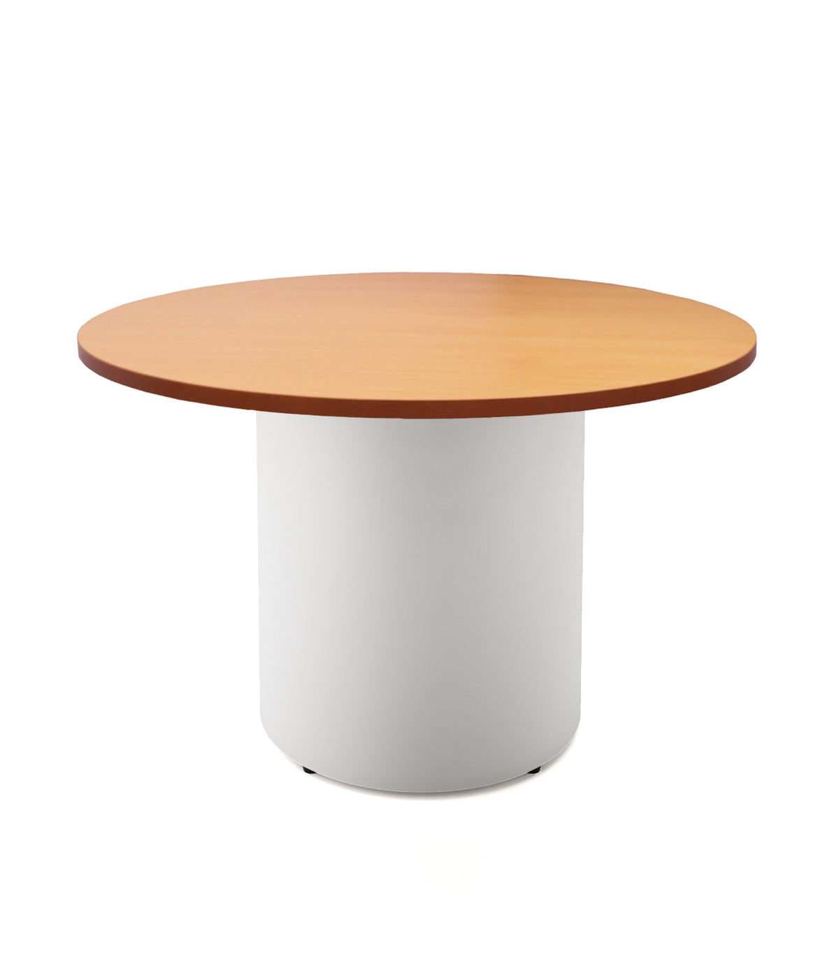 Drum Base Table — 1200mm Dia x 730mm H, Beech, White P/C — DBT1200 B/WS