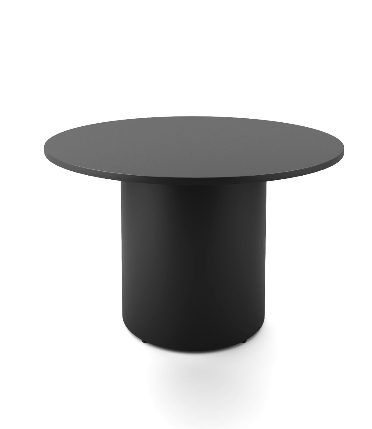 Drum Base Table — 1200mm Dia x 730mm H, Black, Black P/C — DBT1200 BLK/BL